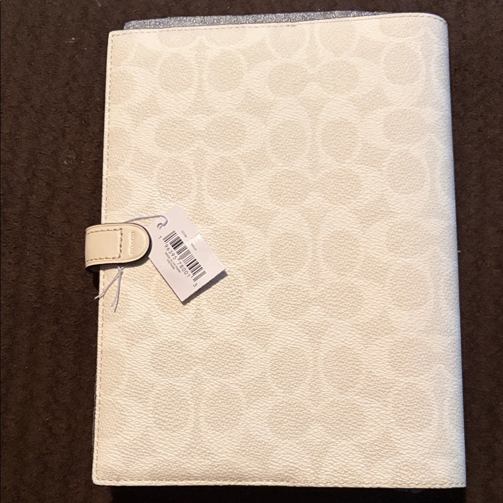 White Signature Print Coach Notebook - Picture 3 of 3